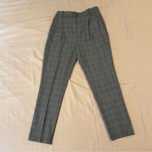 Wool-blend Tapered Check Pants